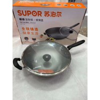 苏泊尔精铸铁不锈不沾锅炒锅